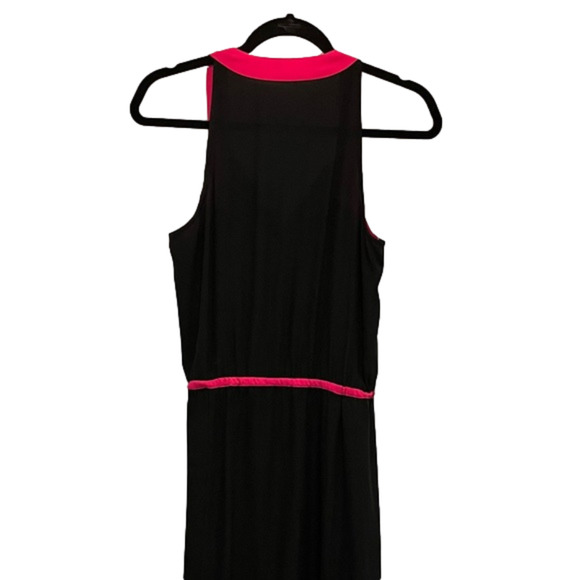 NANETTE Lepore (4) Silk Black Maxi Dress with Neon Pink & Lime Trim - Picture 5 of 9